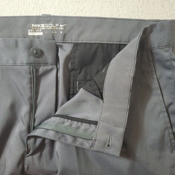 Nike Victory Golf Pants Mens 34x32 Gray Straight Leg Performance Dri Fit Chino - Picture 7 of 12